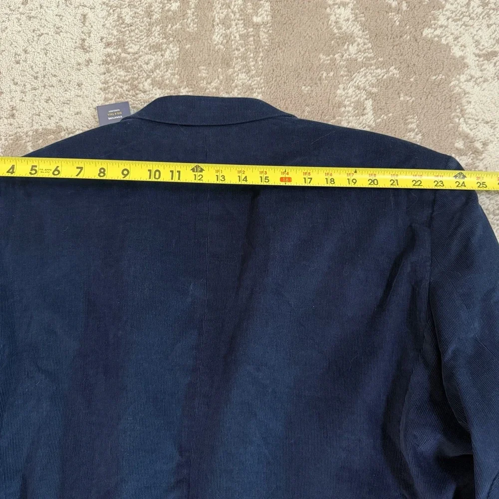 Stafford Blazer Jacket Mens 52R Corduroy Sport Coat Big And Tall Blue Elbow